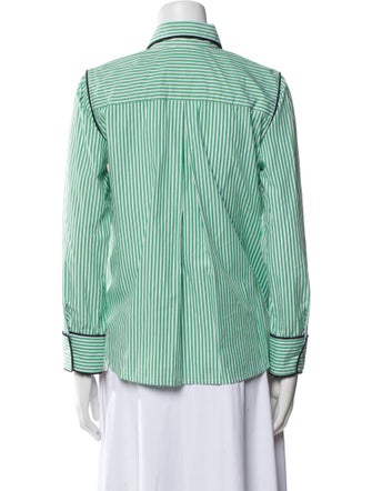 Buru Striped Long Sleeve Button-Up Top