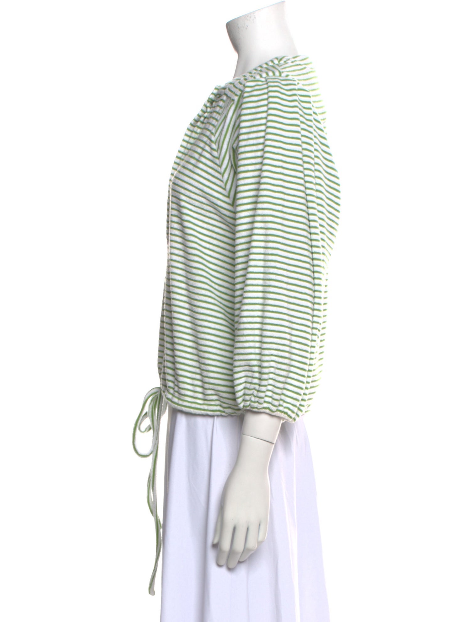 Buru Striped Crew Neck Crop Top