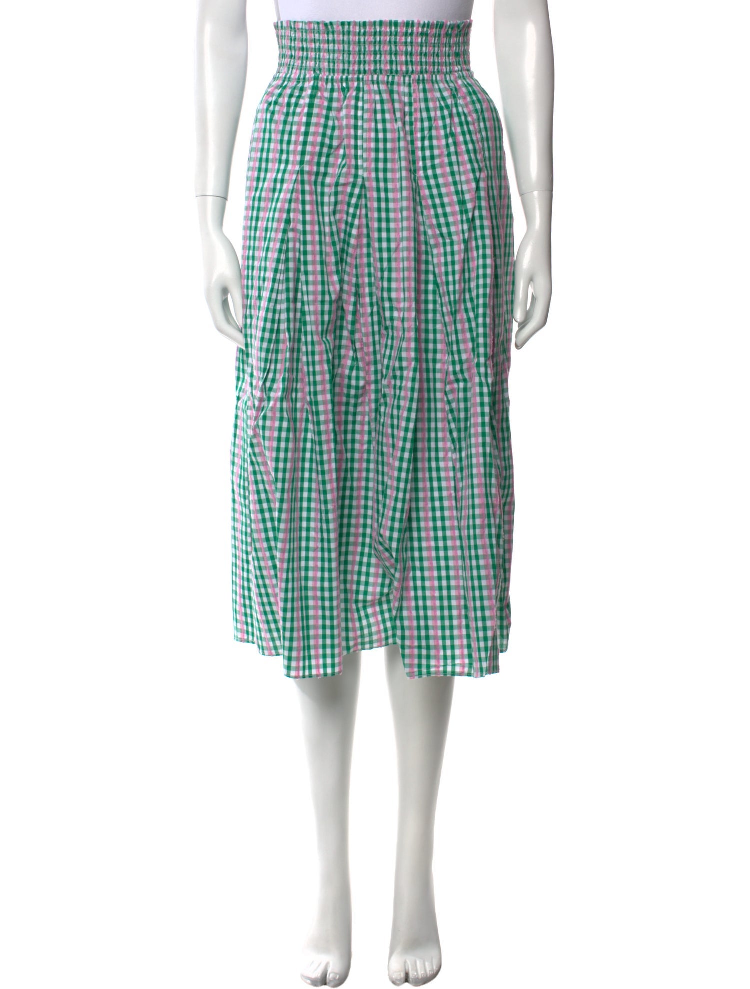 Buru Plaid Print Midi Length Skirt