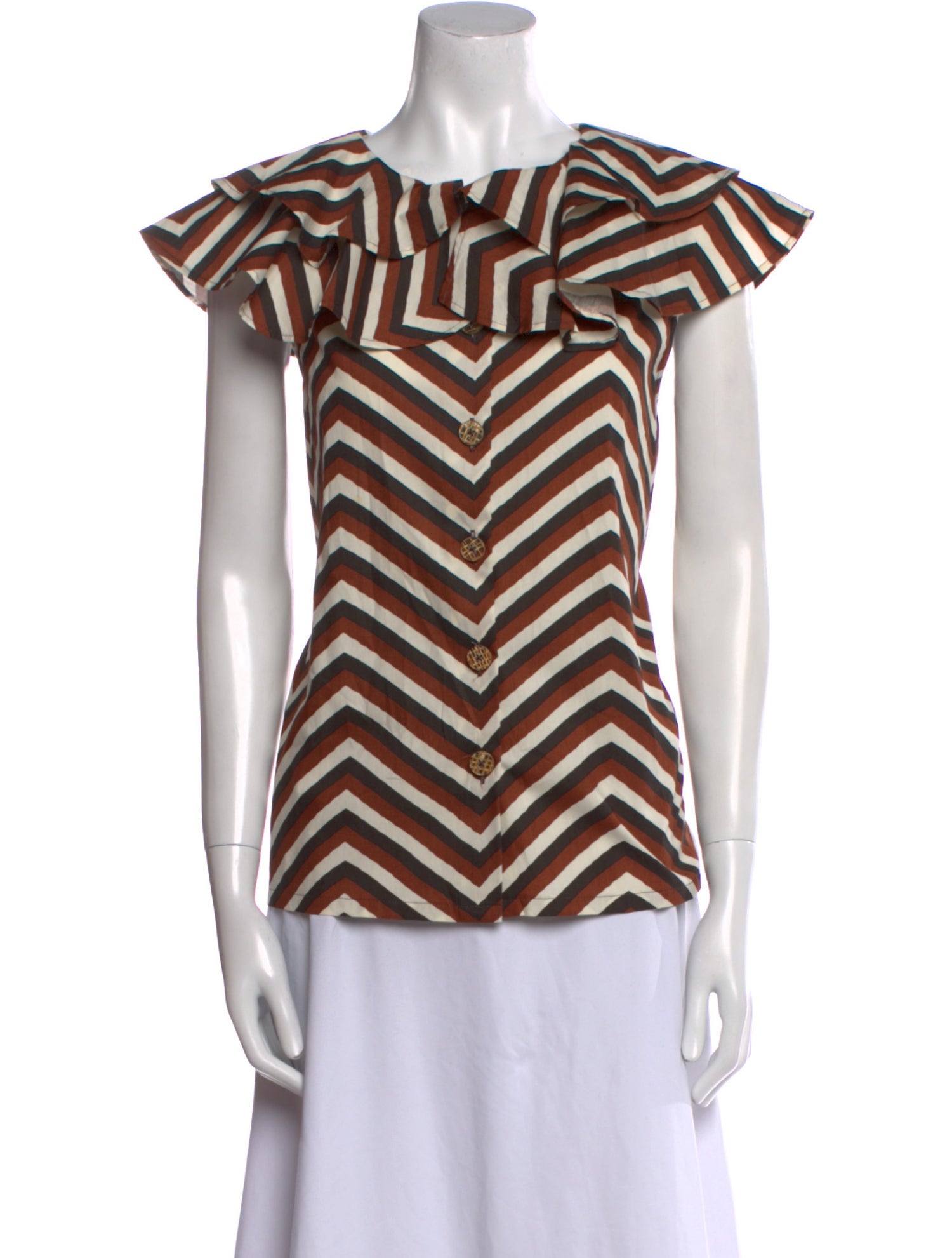 Buru Striped Scoop Neck Top