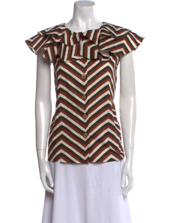 Buru Striped Scoop Neck Top