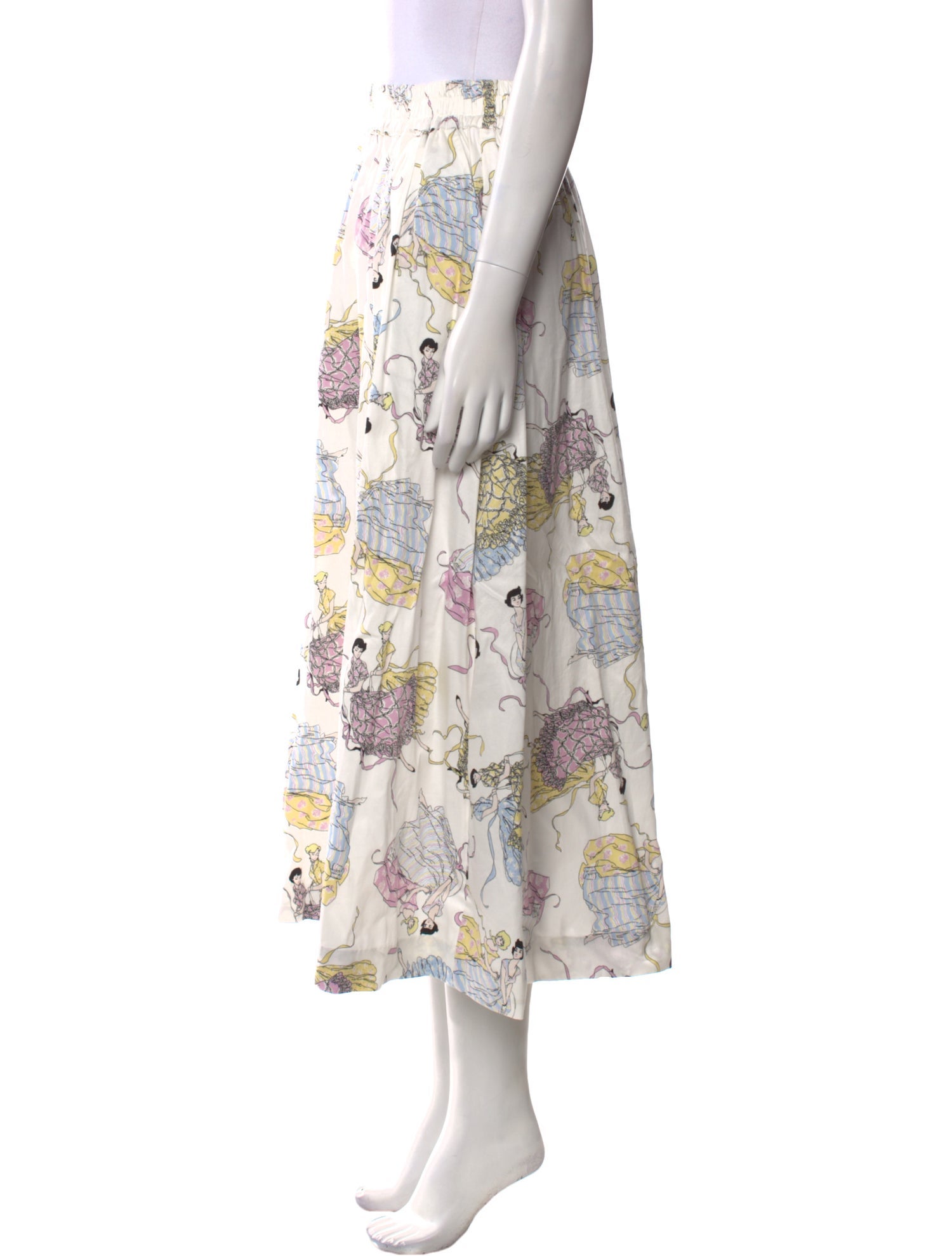 Buru Floral Print Midi Length Skirt