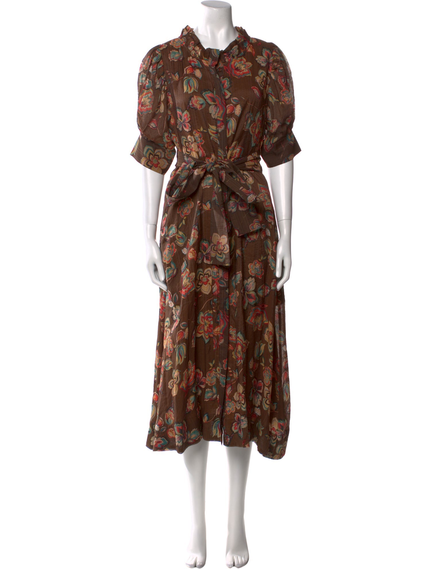 Buru Floral Print Midi Length Dress