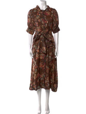 Buru Floral Print Midi Length Dress