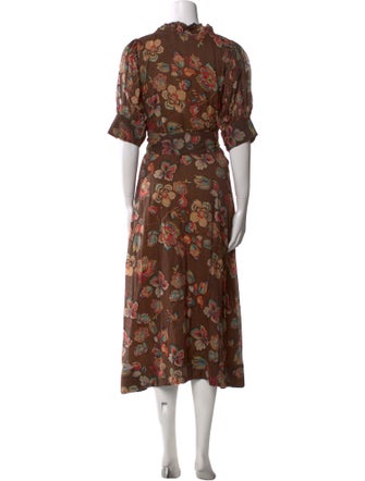 Buru Floral Print Midi Length Dress