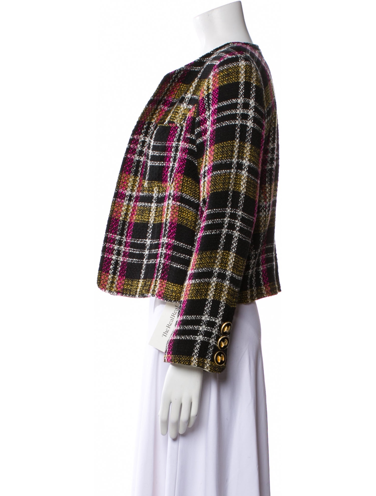 Buru Plaid Print Evening Jacket w/ Tags