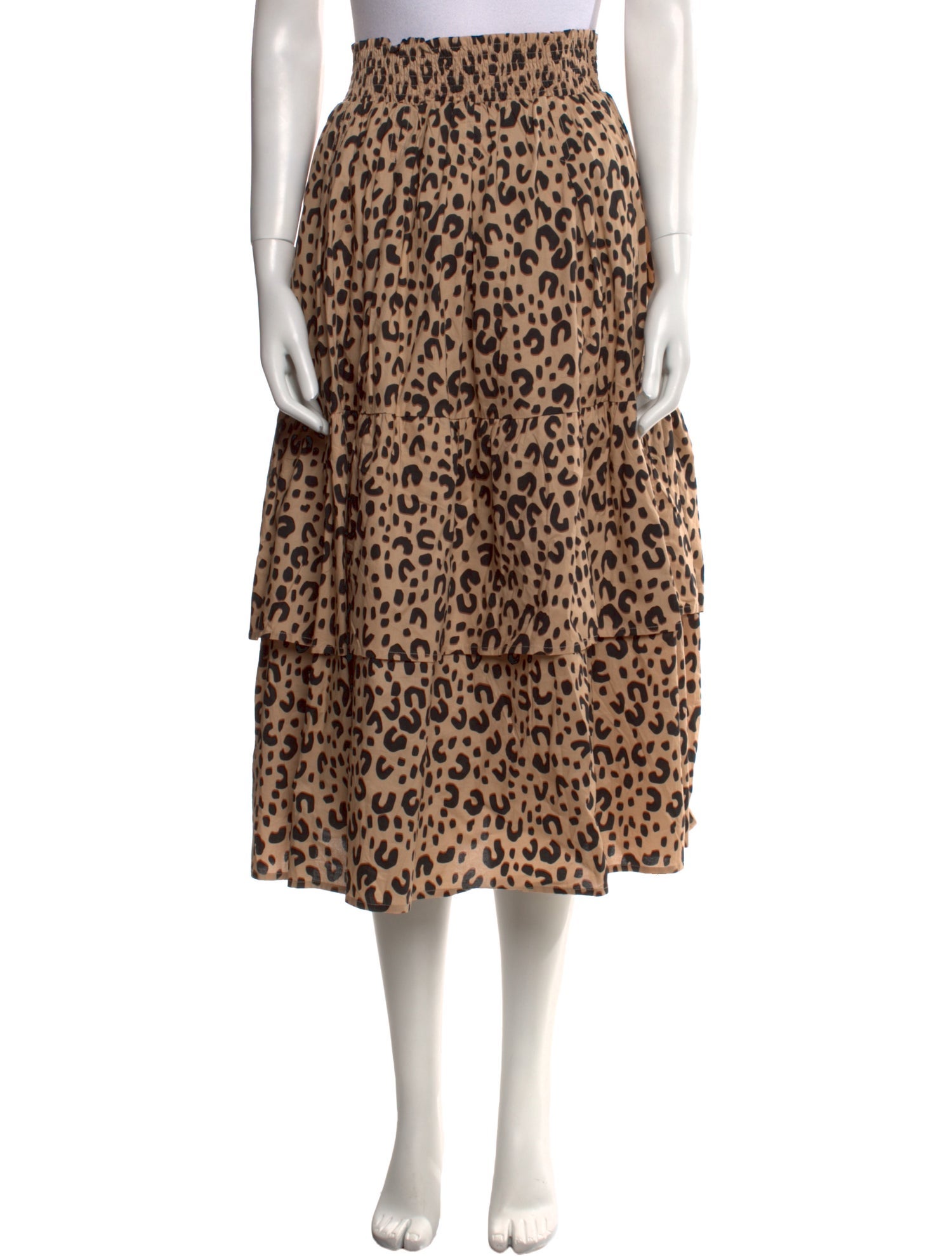 Buru Animal Print Midi Length Skirt