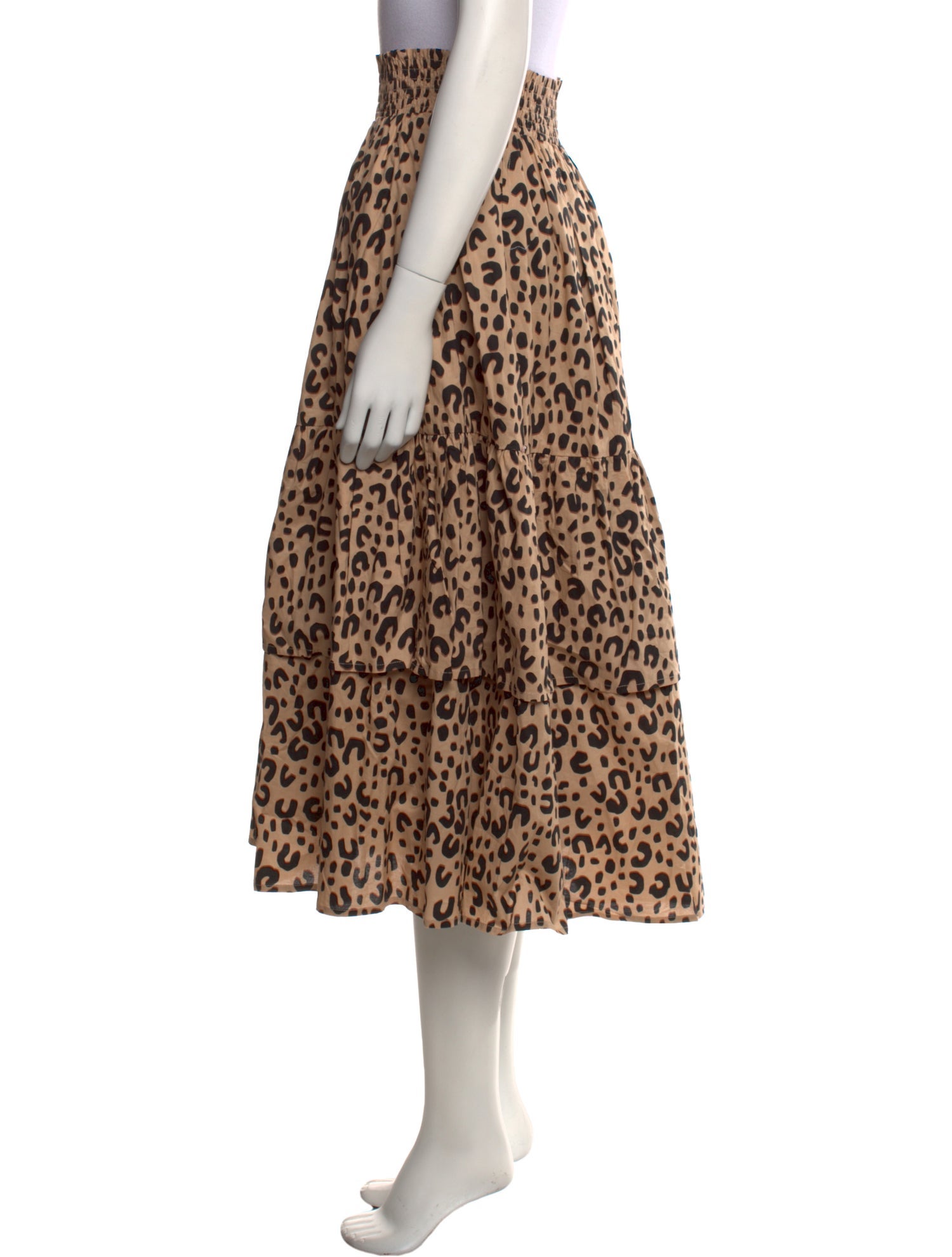 Buru Animal Print Midi Length Skirt
