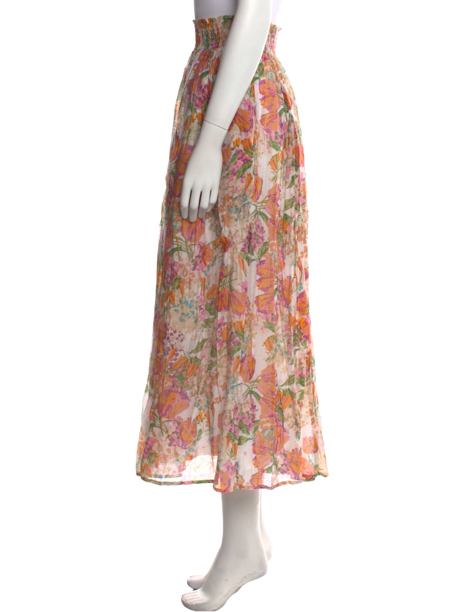 Buru Floral Print Midi Length Skirt