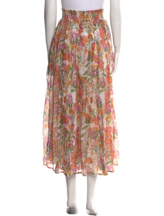 Buru Floral Print Midi Length Skirt
