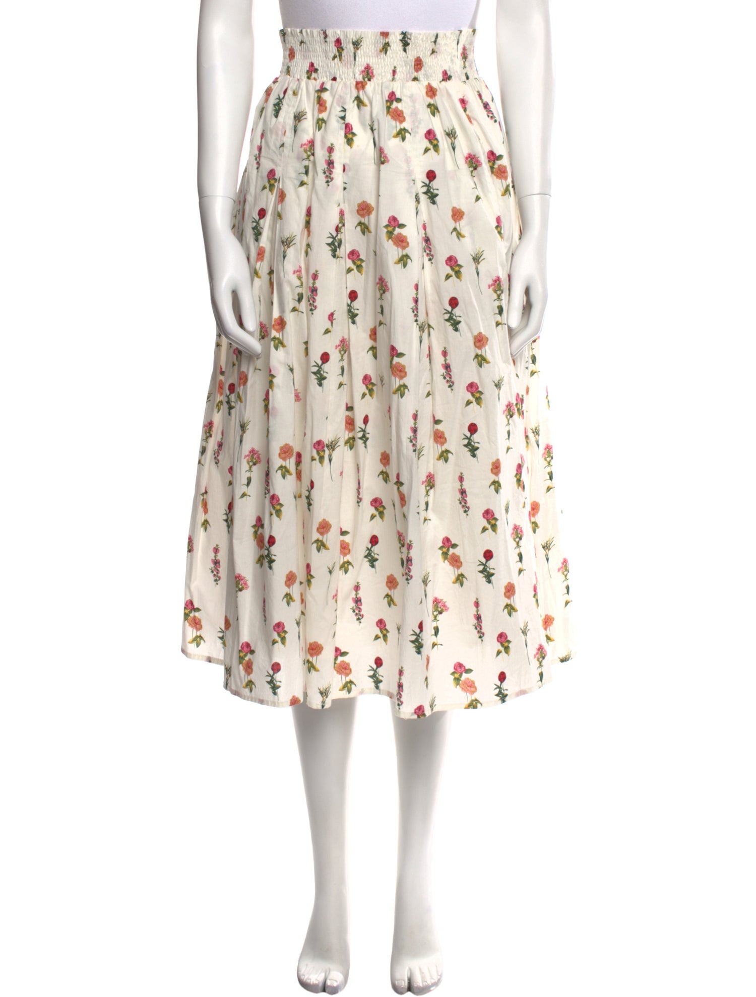 Buru Floral Print Midi Length Skirt