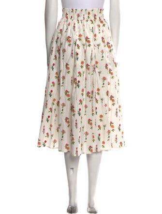 Buru Floral Print Midi Length Skirt