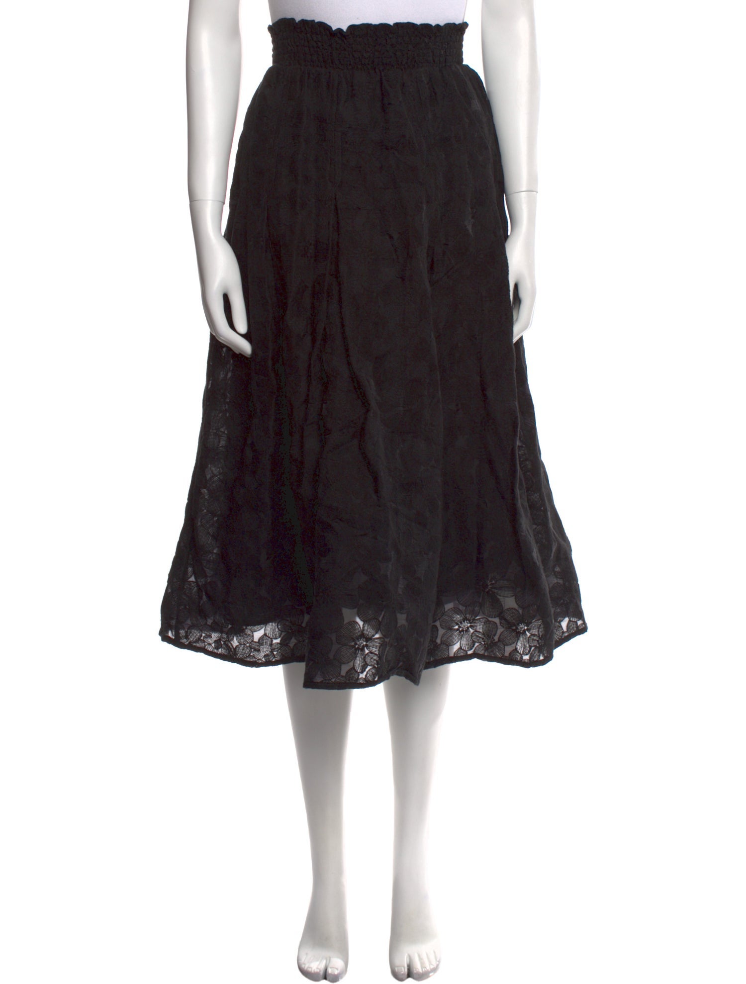 Buru Lace Pattern Midi Length Skirt