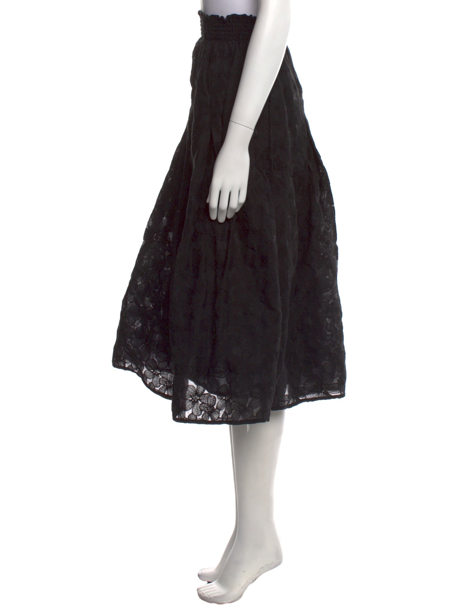 Buru Lace Pattern Midi Length Skirt