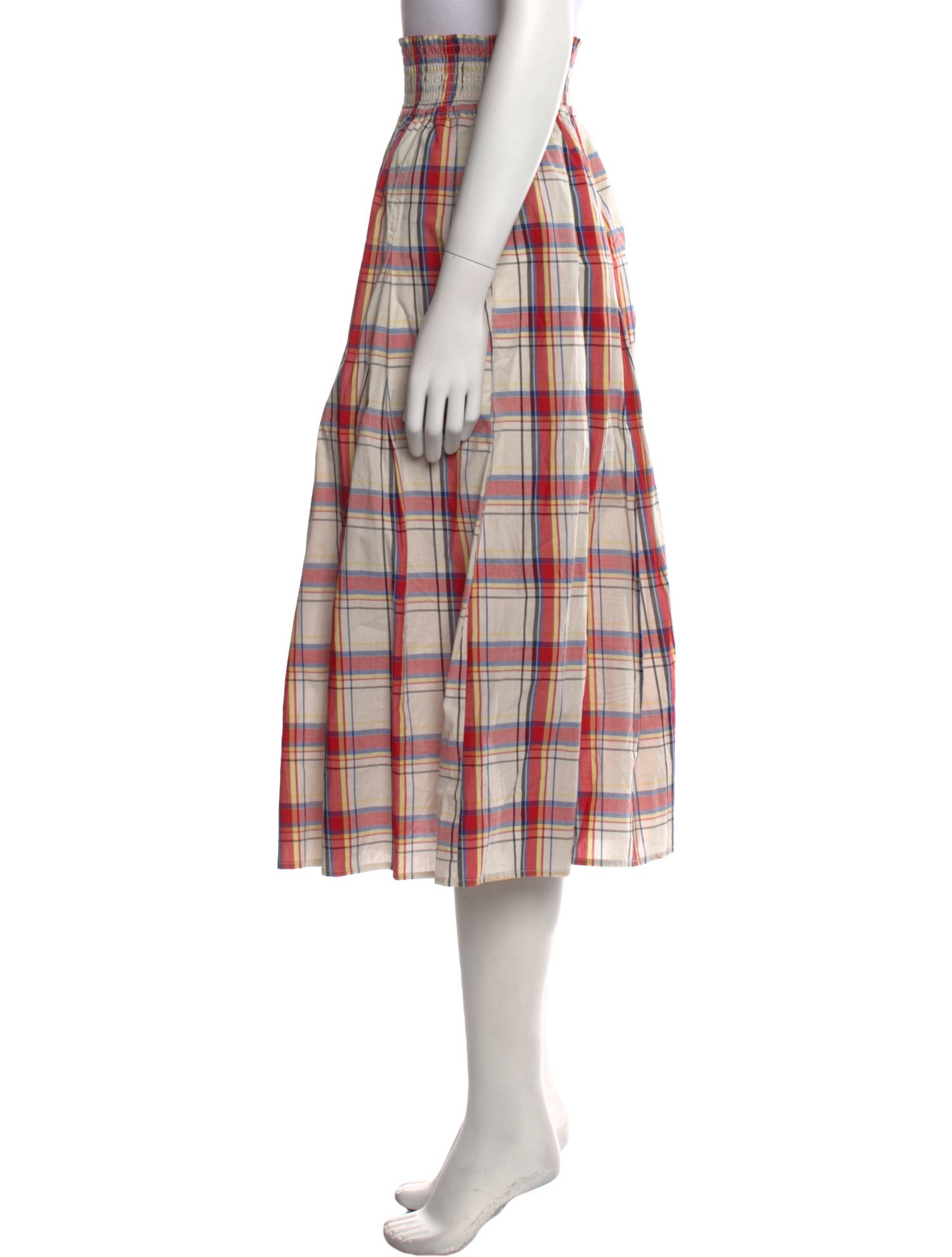 Buru Plaid Print Midi Length Skirt