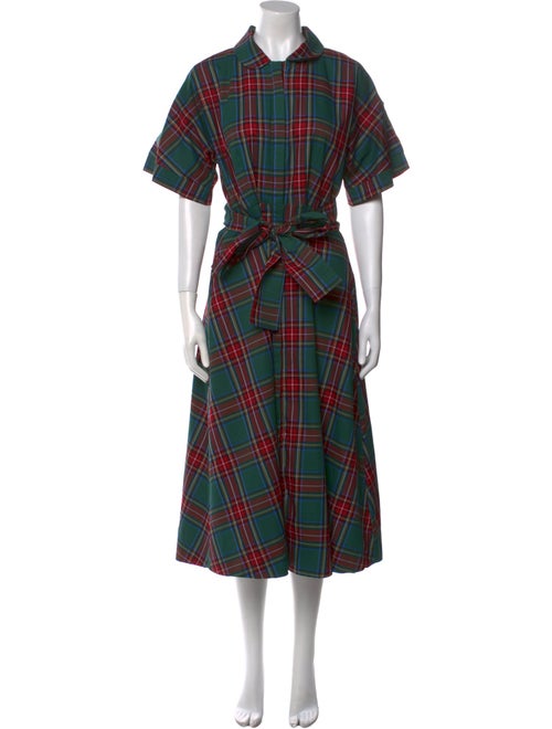 Buru Plaid Print Midi Length Dress