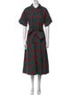 Buru Plaid Print Midi Length Dress