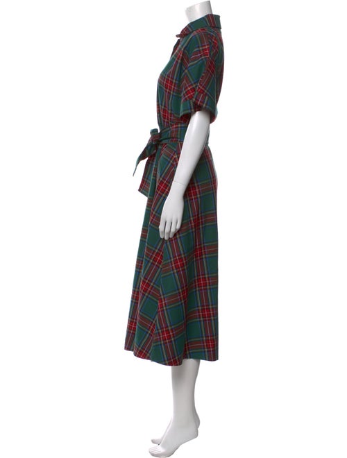 Buru Plaid Print Midi Length Dress