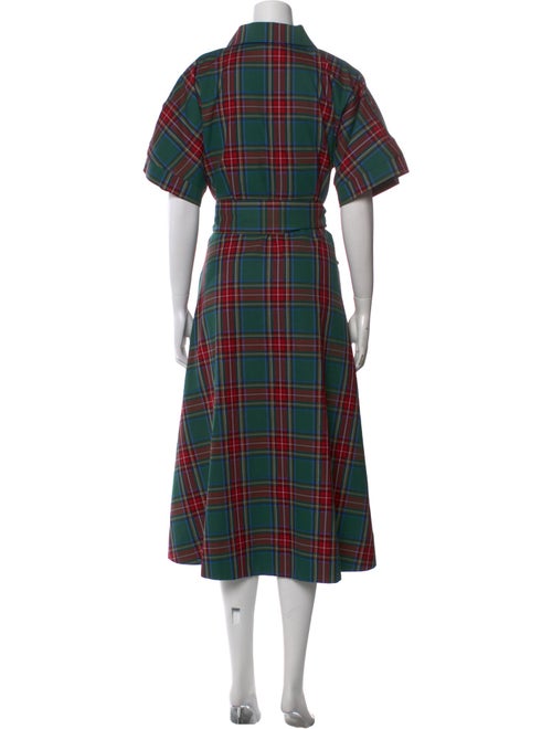 Buru Plaid Print Midi Length Dress