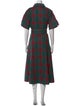 Buru Plaid Print Midi Length Dress