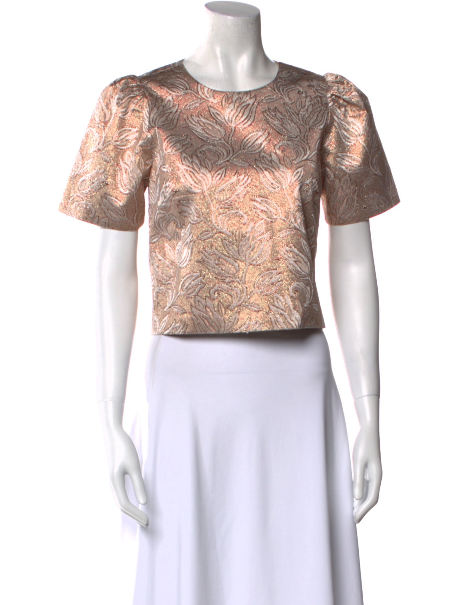 Buru Floral Print Crew Neck Crop Top w/ Tags