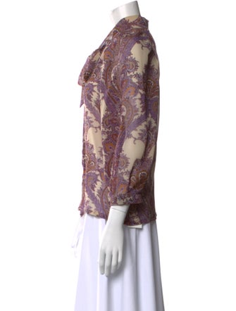 Buru Printed Mock Neck Blouse