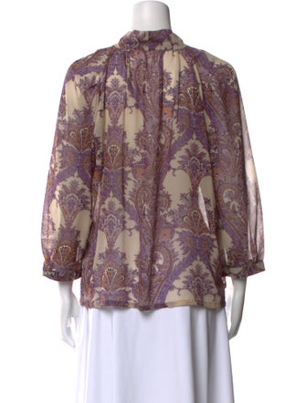 Buru Printed Mock Neck Blouse