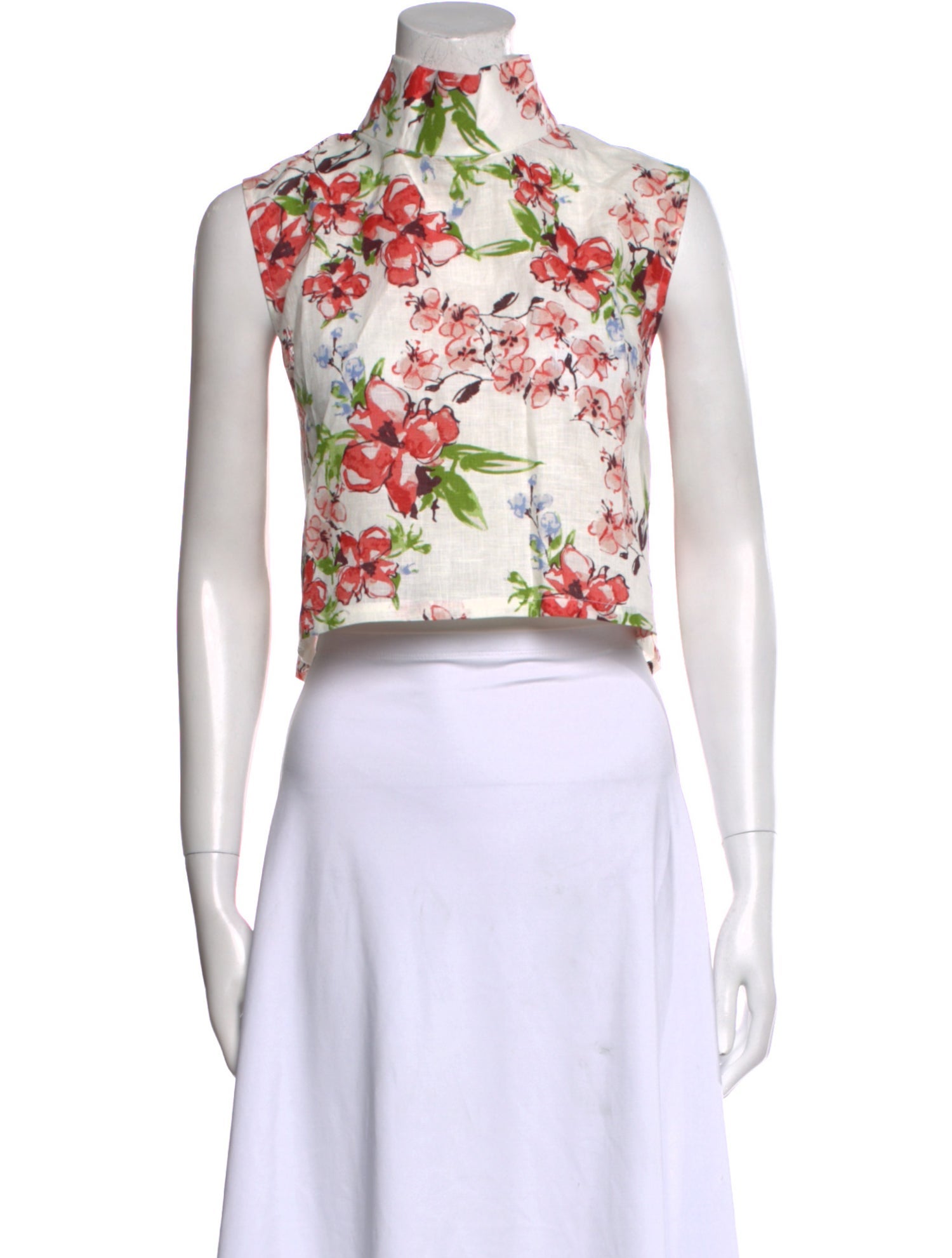 Buru Floral Print Turtleneck Crop Top