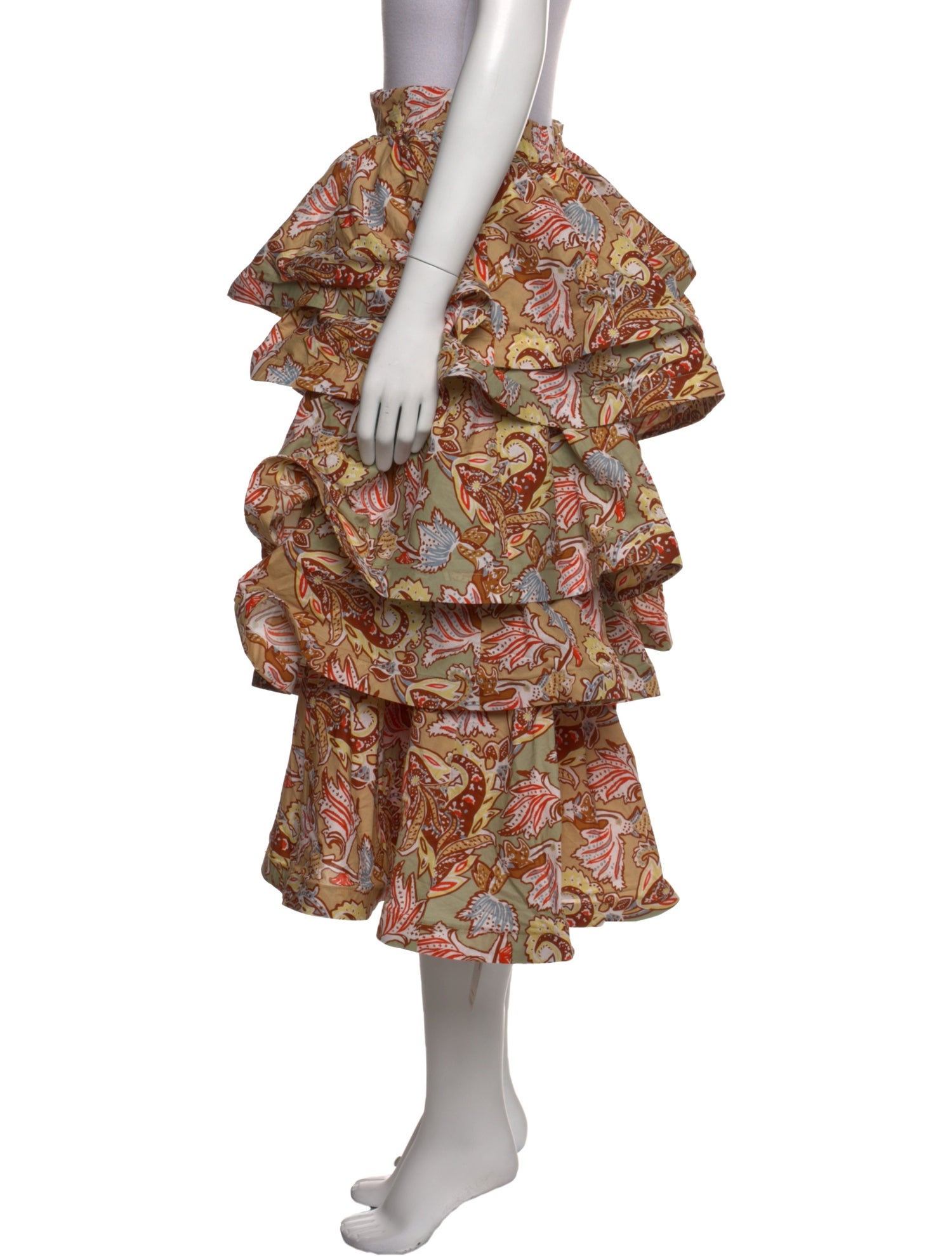 Buru Floral Print Midi Length Skirt