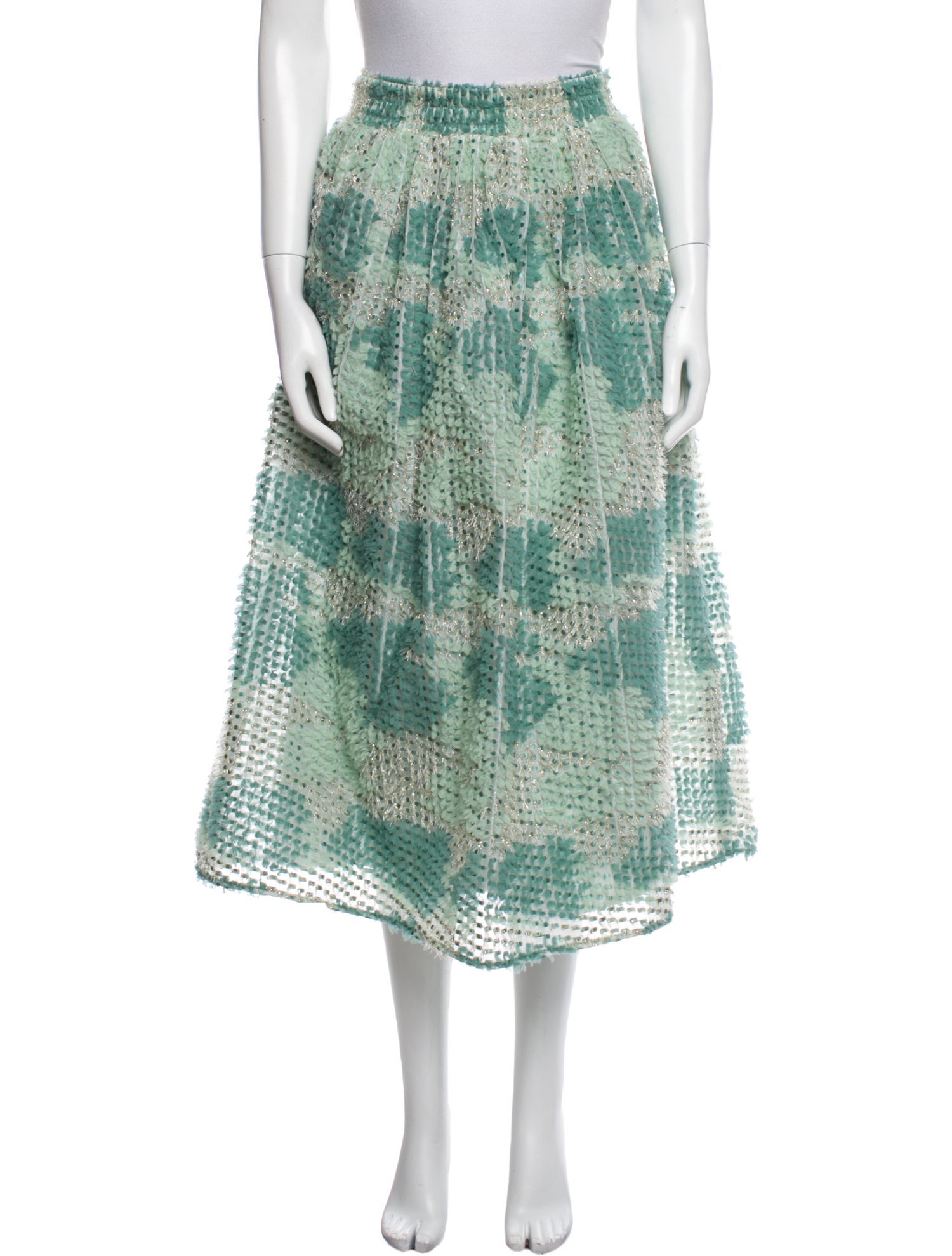 Buru Polka Dot Print Midi Length Skirt