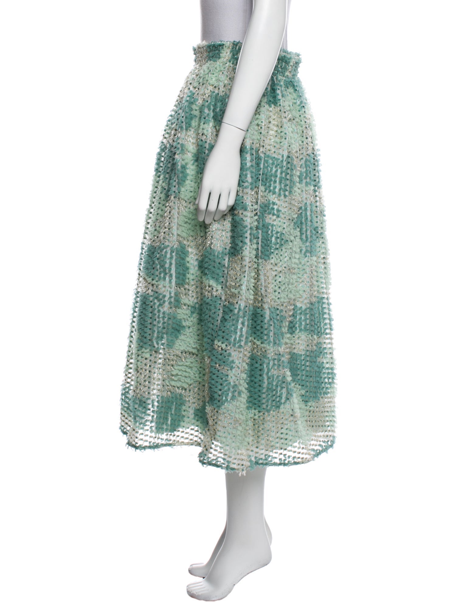 Buru Polka Dot Print Midi Length Skirt