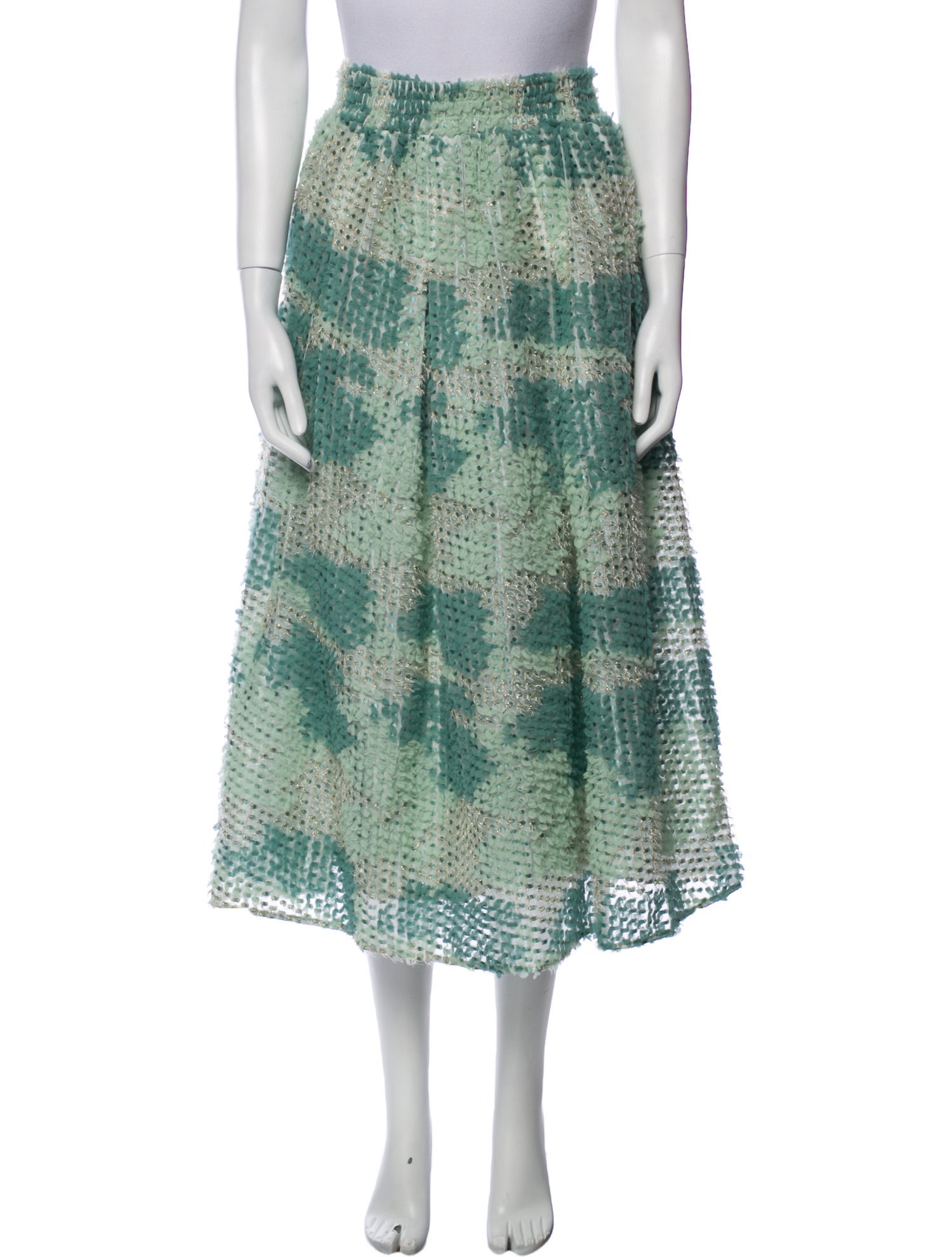 Buru Polka Dot Print Midi Length Skirt