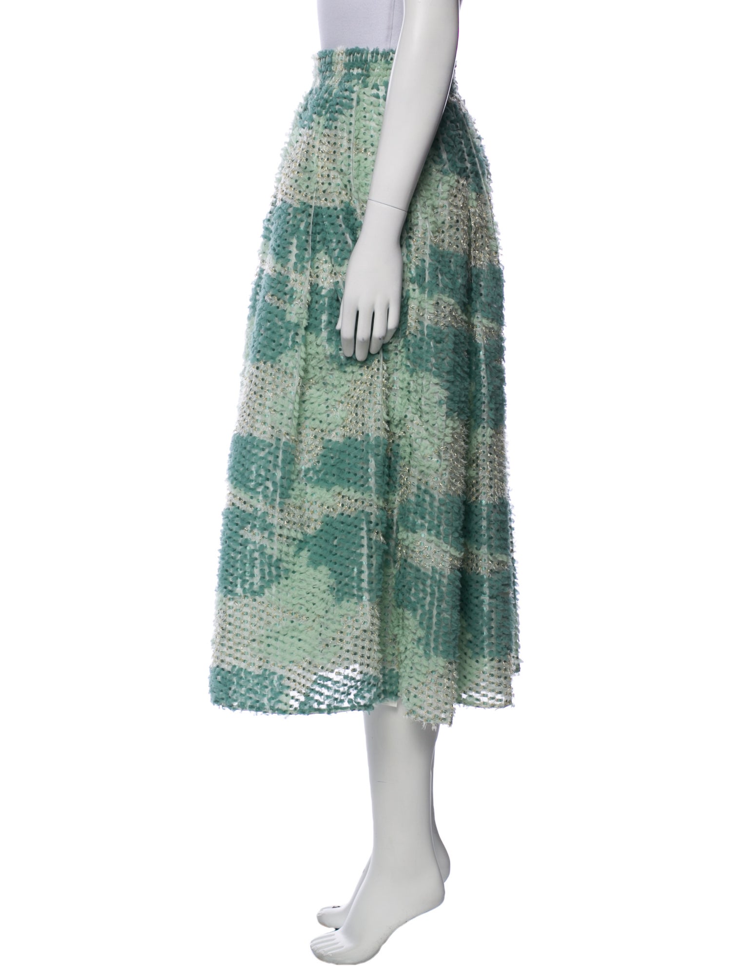 Buru Polka Dot Print Midi Length Skirt