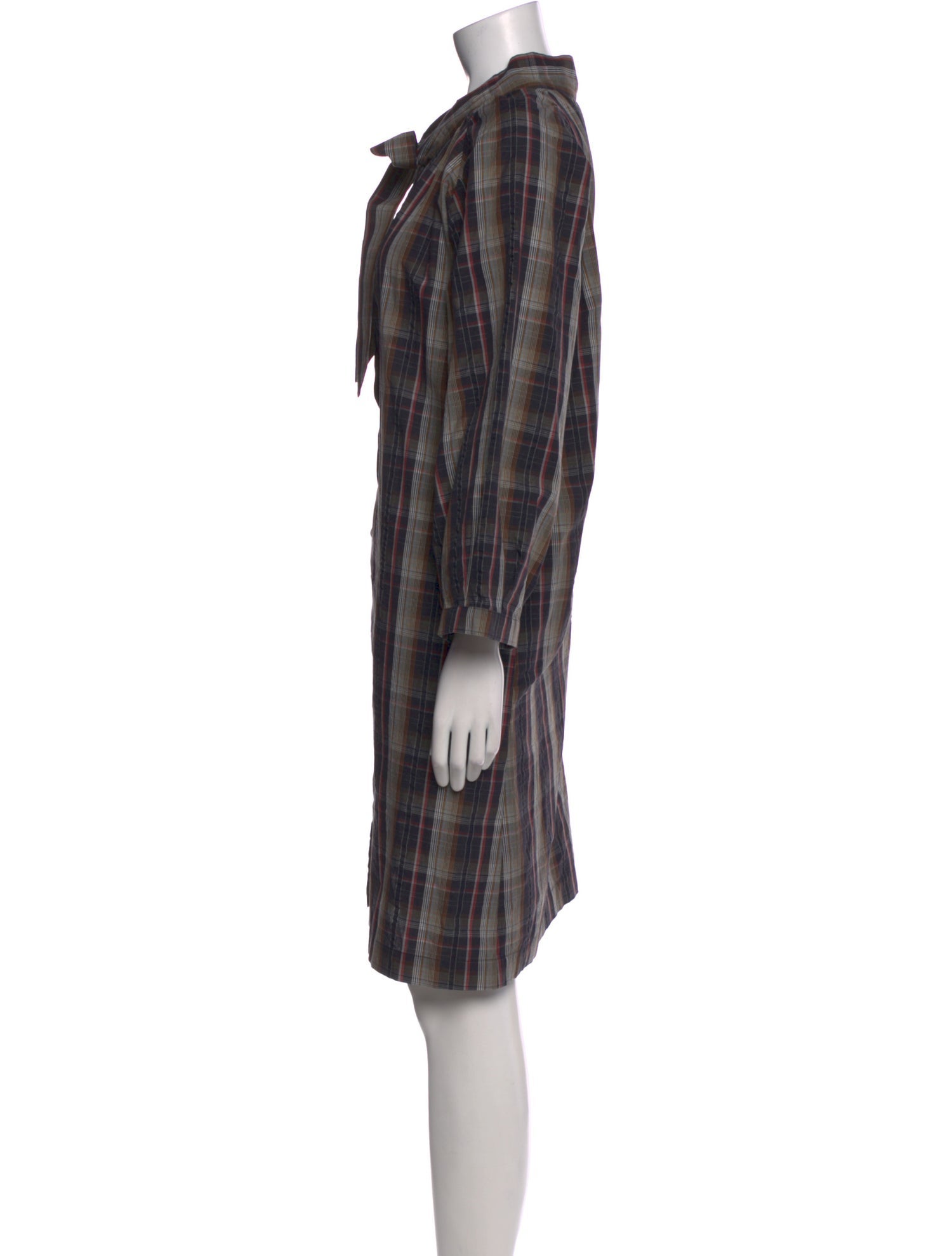 Buru Plaid Print Knee-Length Dress