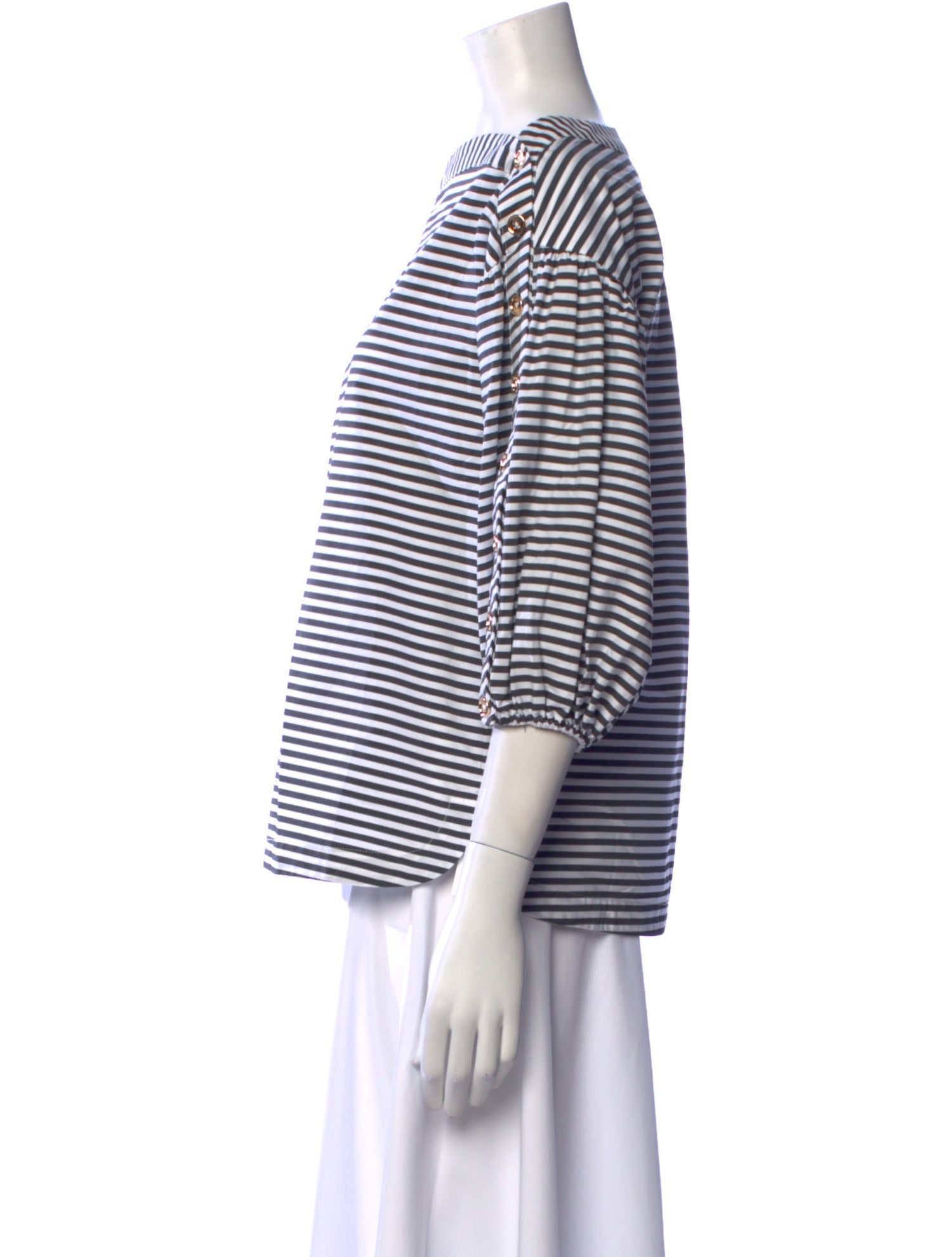 Buru Striped Bateau Neckline Top