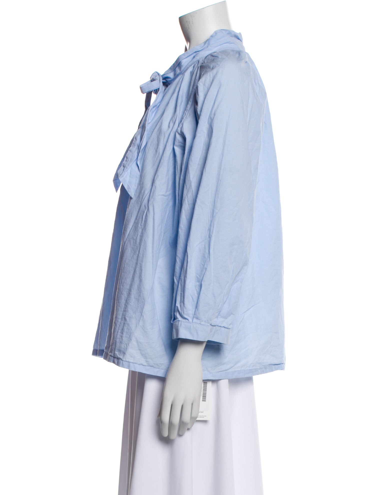 Buru Mock Neck Long Sleeve Button-Up Top