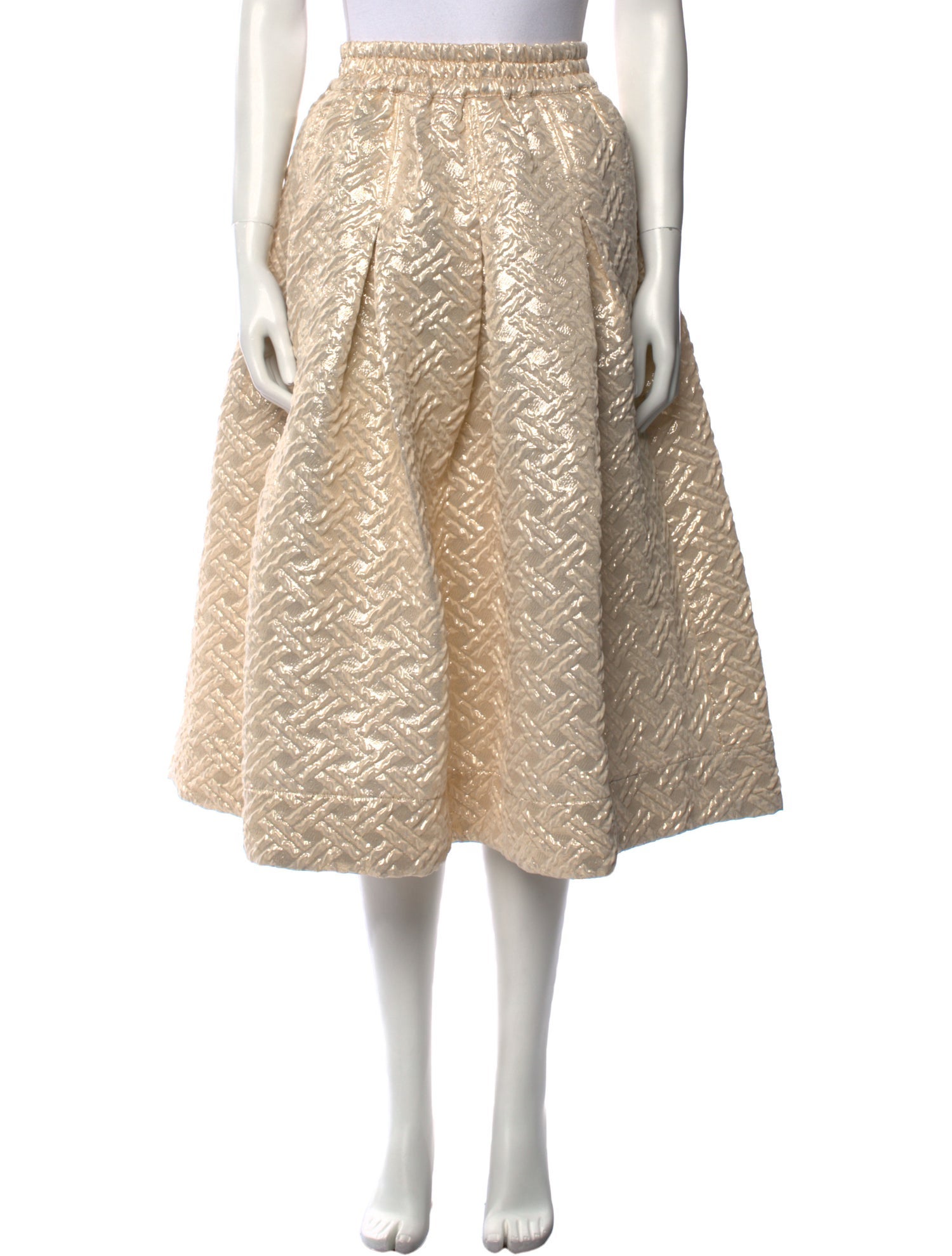 Buru Pleated Accents Knee-Length Skirt