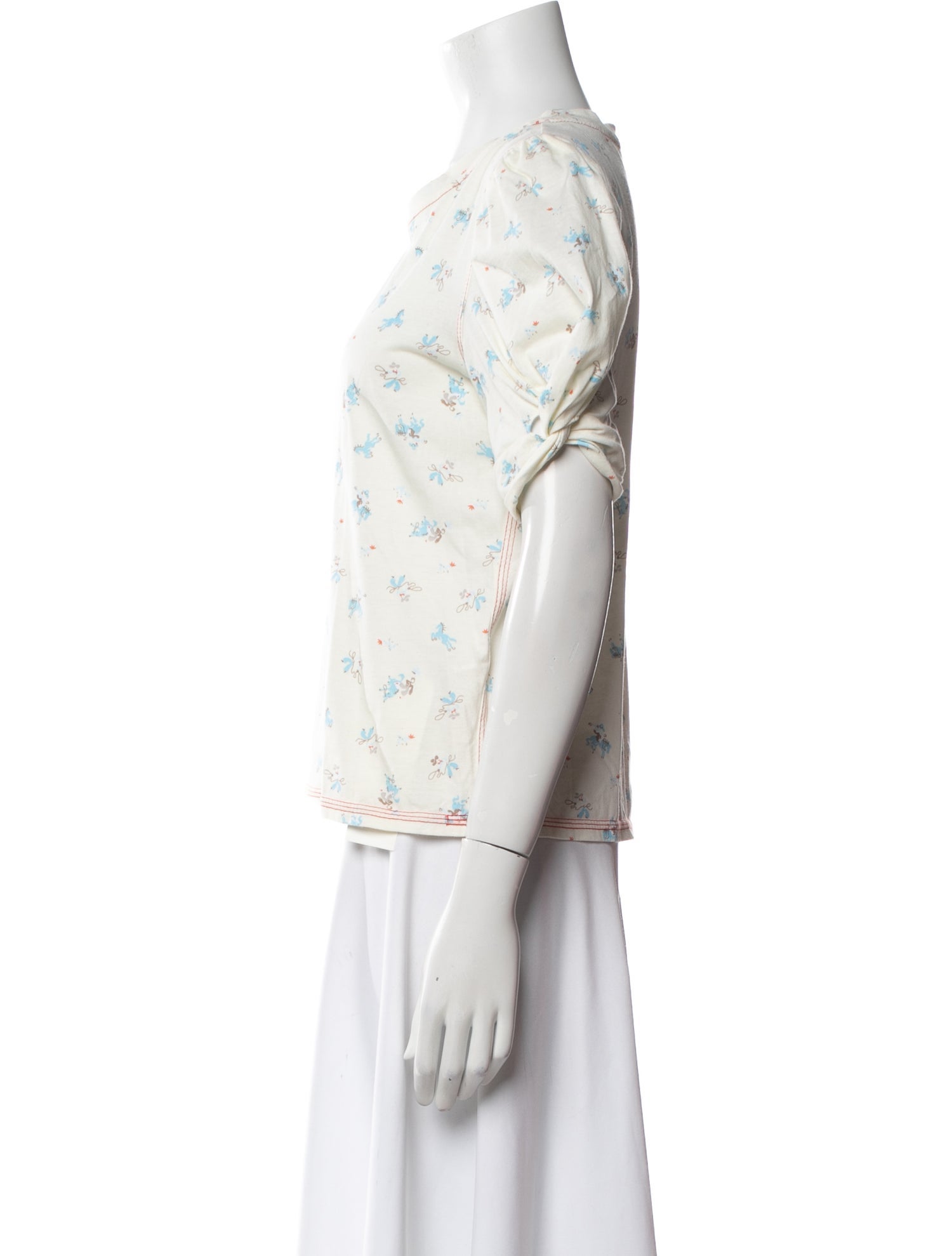 Buru Floral Print Scoop Neck T-Shirt