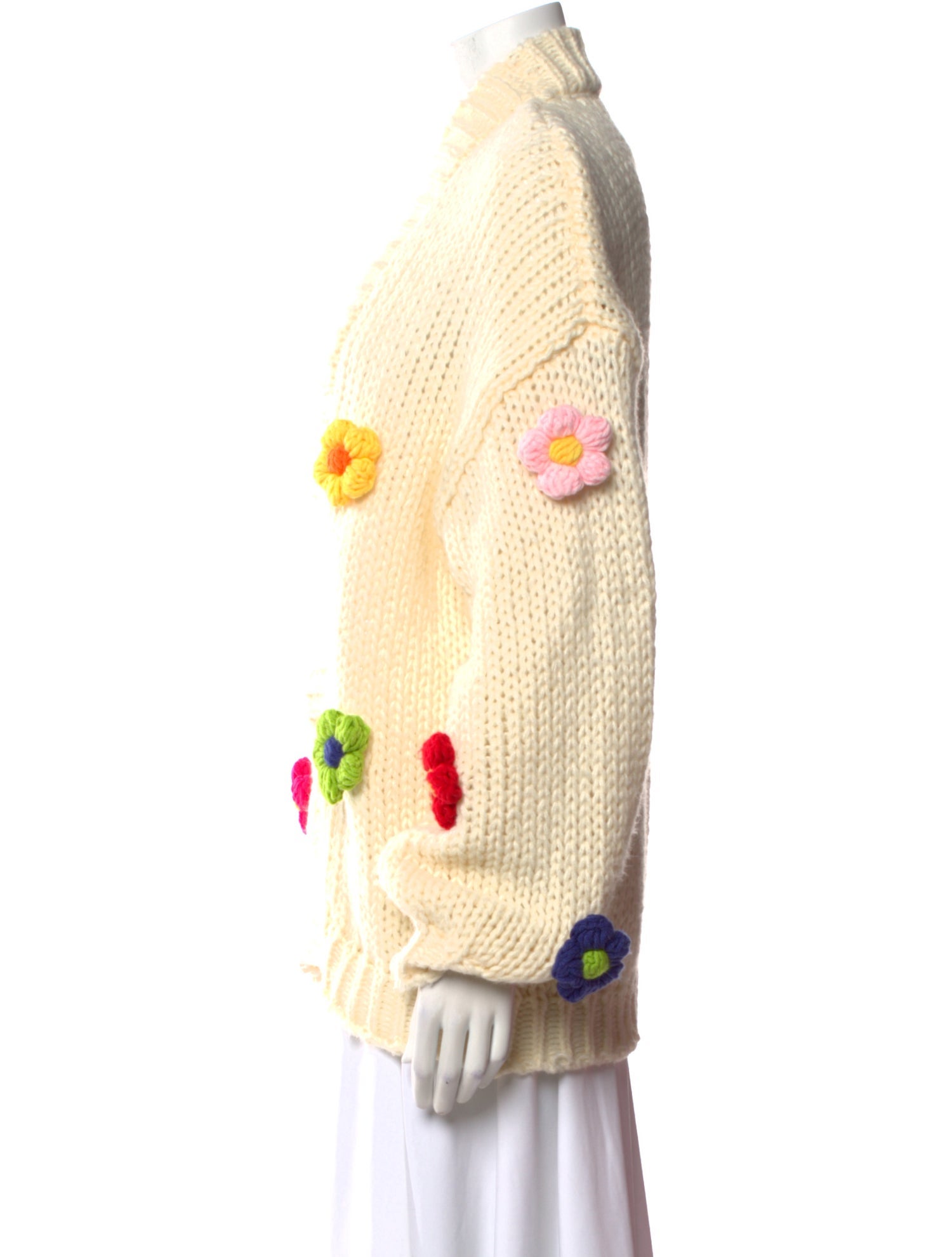 Buru Floral Print Open Front Sweater