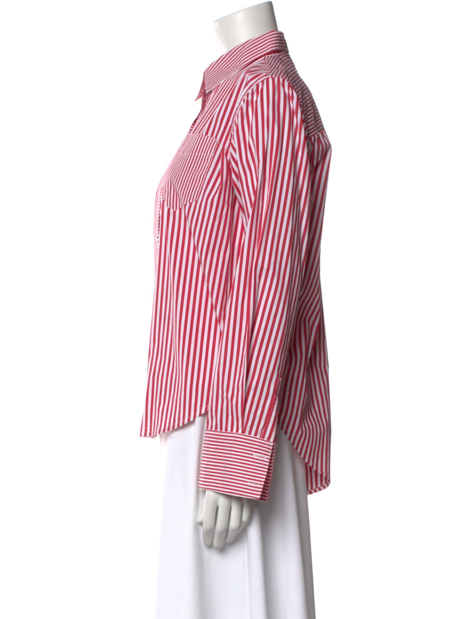 Buru Striped Long Sleeve Button-Up Top