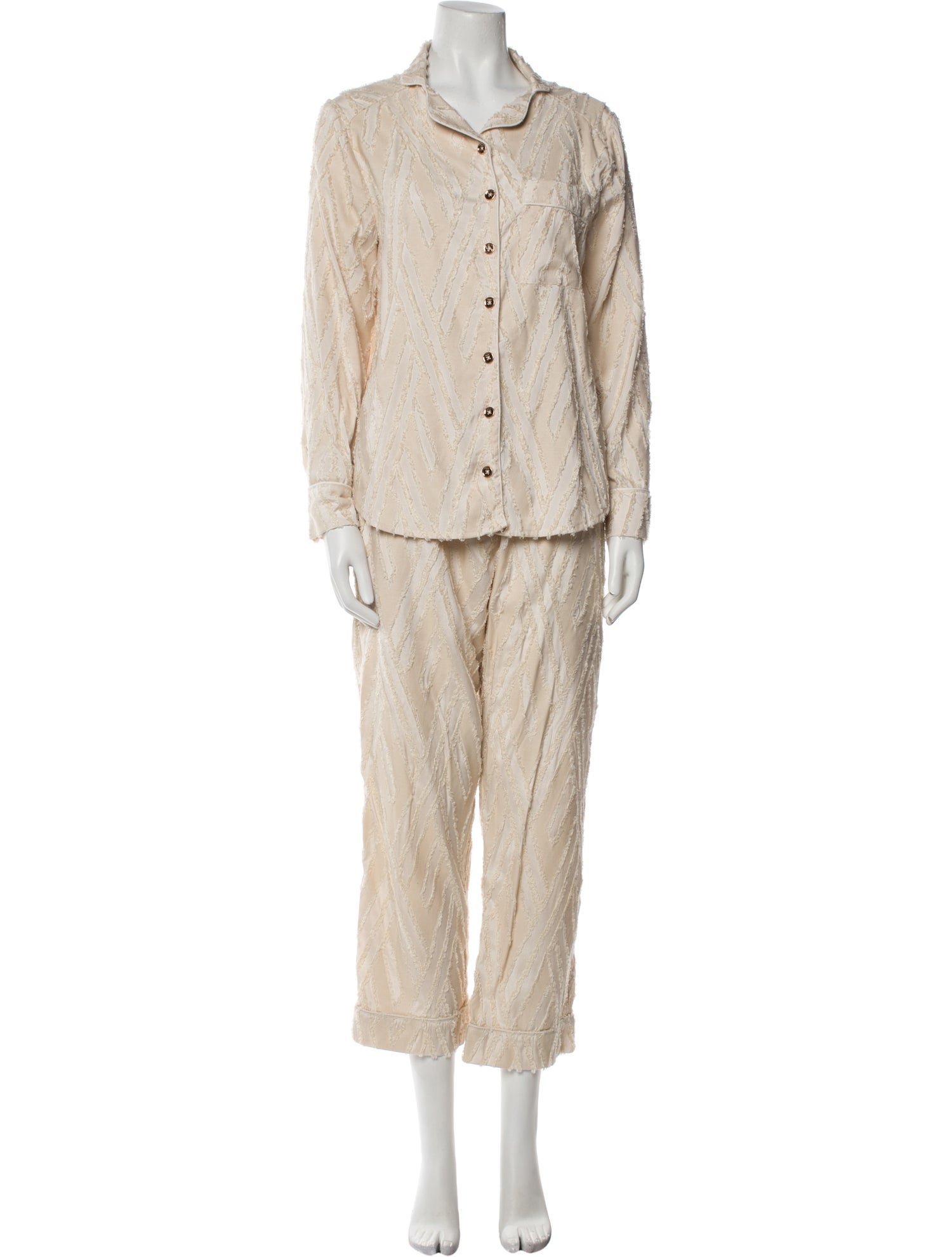 Buru Printed Raw-Edge Trim Pant Set