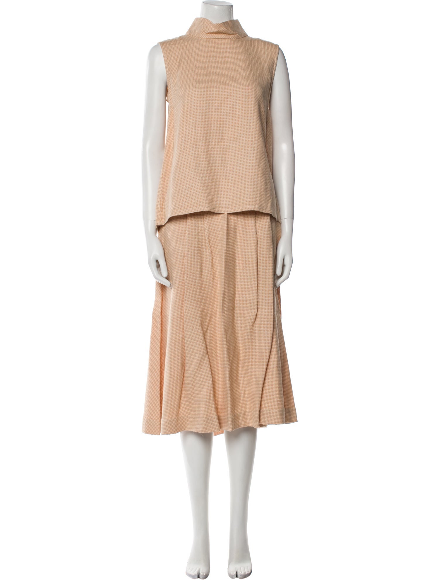 Buru Pleated Accents Skirt Set