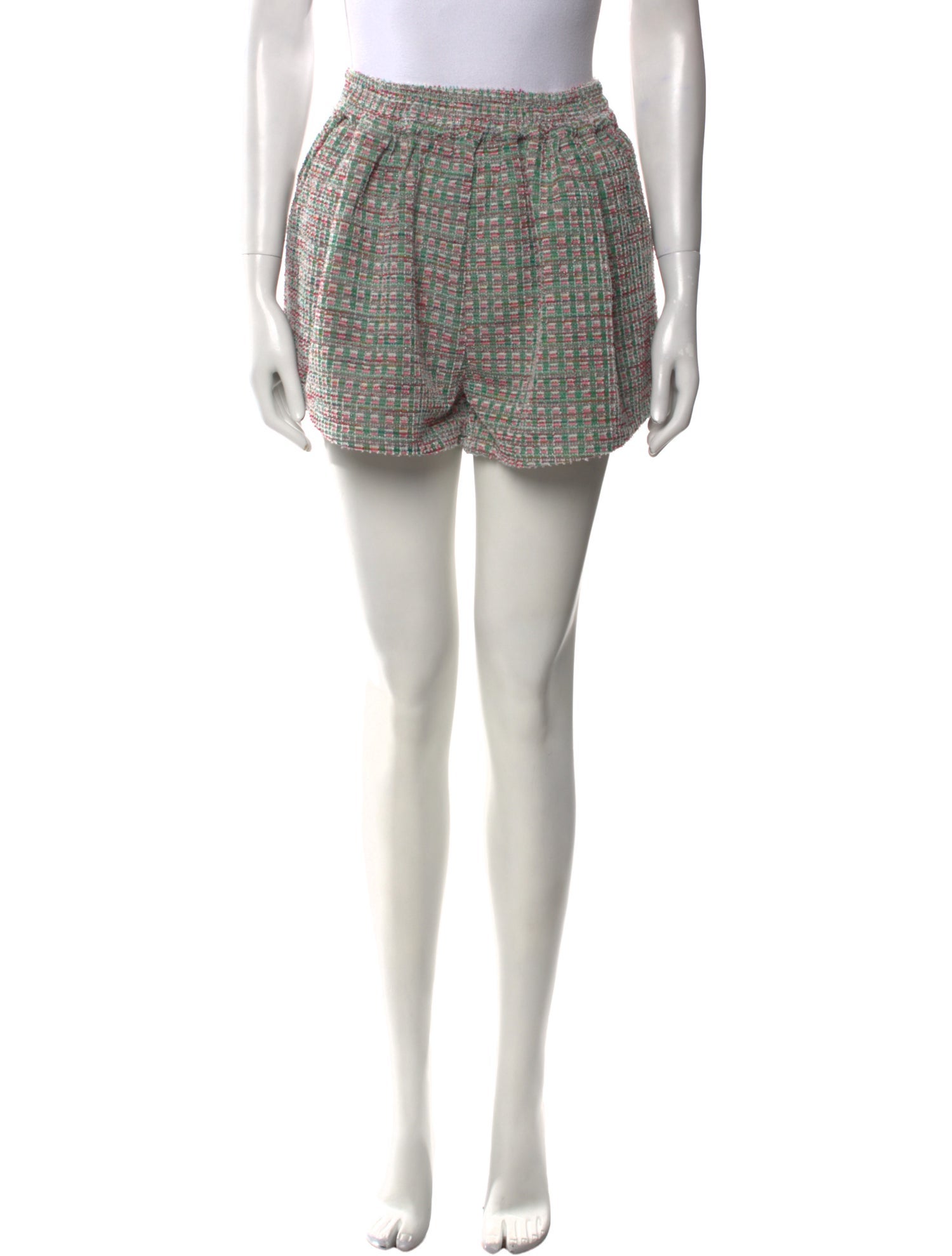 Buru Plaid Print Mini Shorts