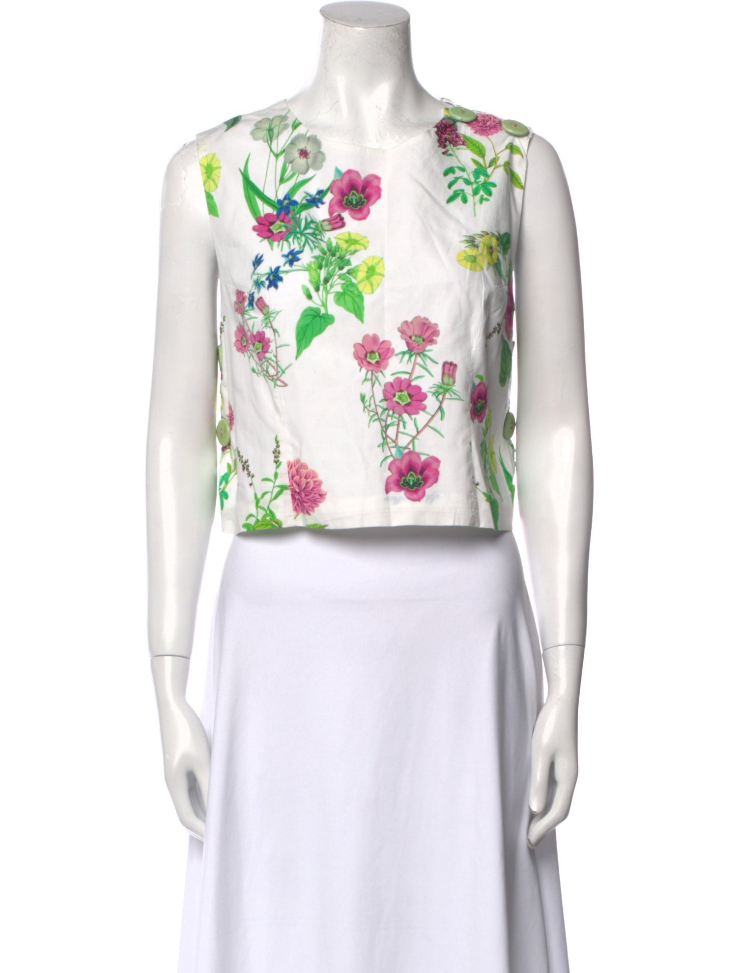 Buru Floral Print V-Neck Crop Top