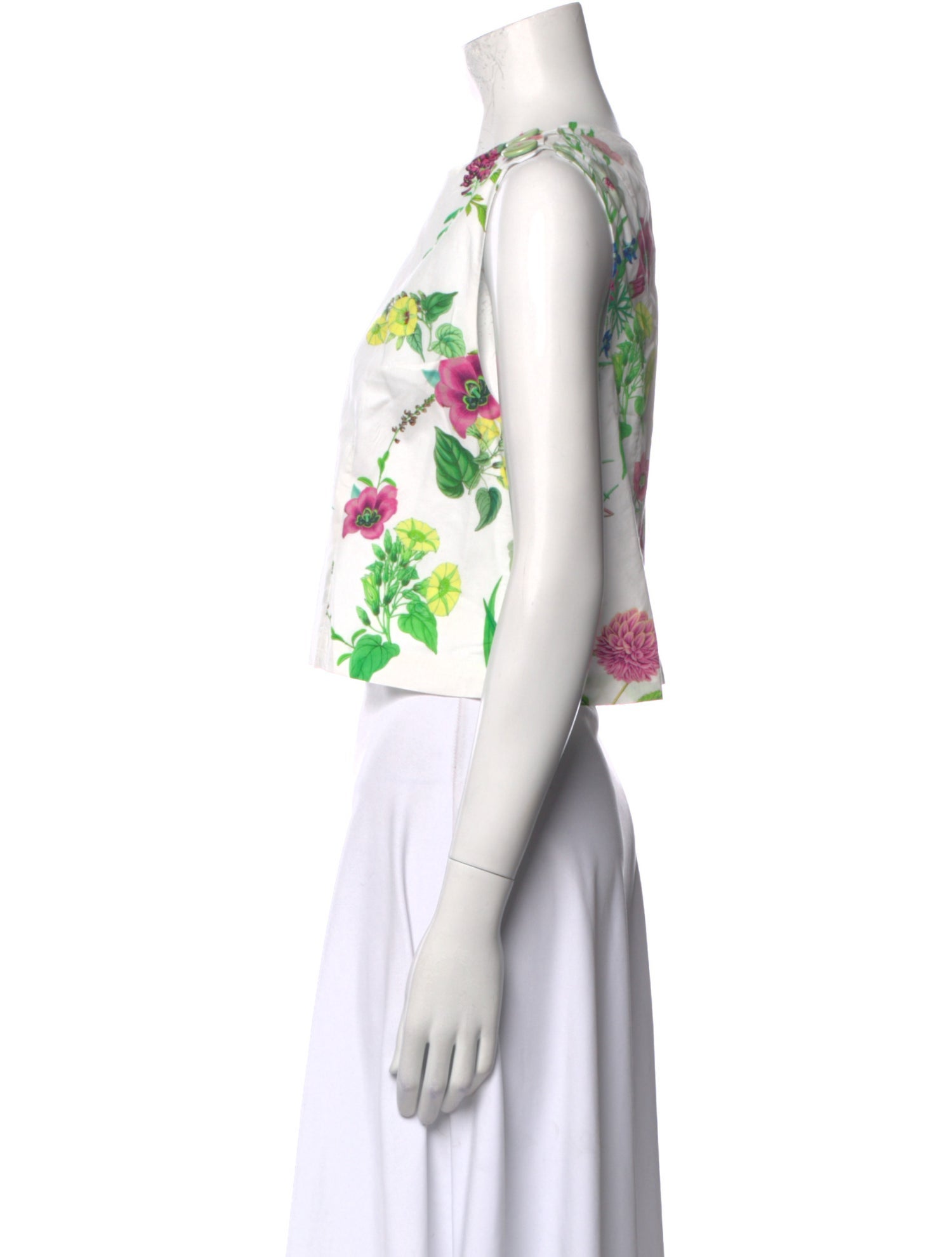 Buru Floral Print V-Neck Crop Top