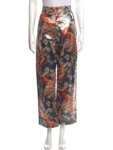 Pre-owned Buru Printed Wide Leg Pants In Multi