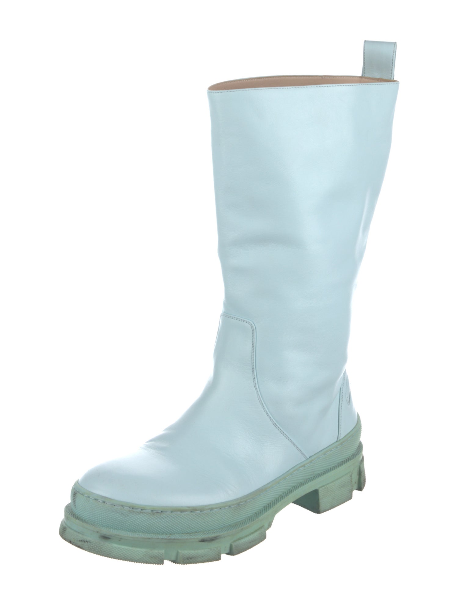 Bettina Vermillon Leather Rain Boots
