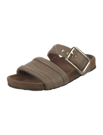 Bettina Vermillon Raffia Slides