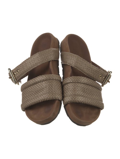 Bettina Vermillon Raffia Slides
