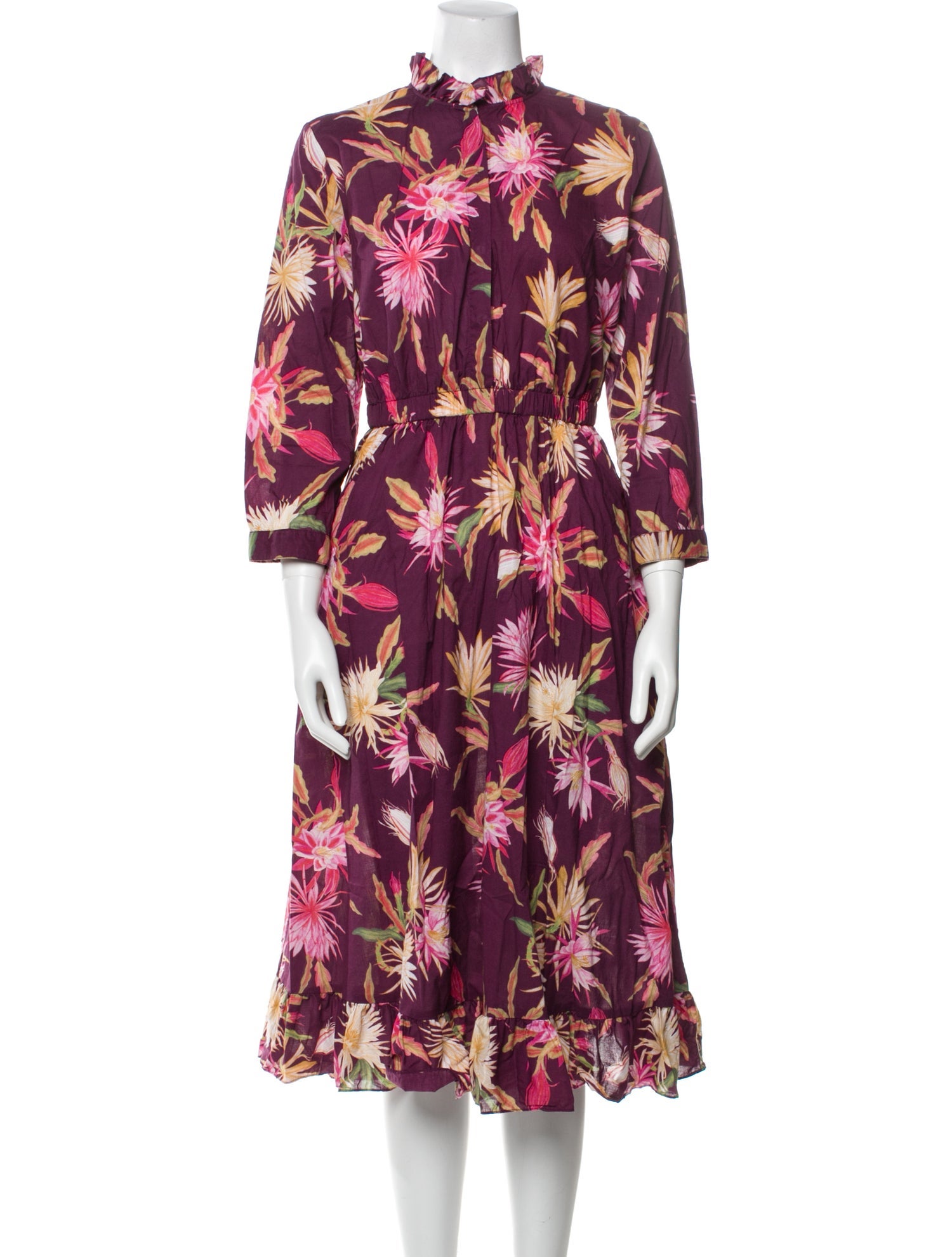 Beatrice Valenzuela Floral Print Midi Length Dress